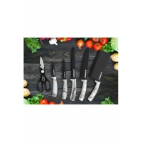 Set cutite 8 piese cu suport din acril Herzberg, marmura, HG-MSN8STN